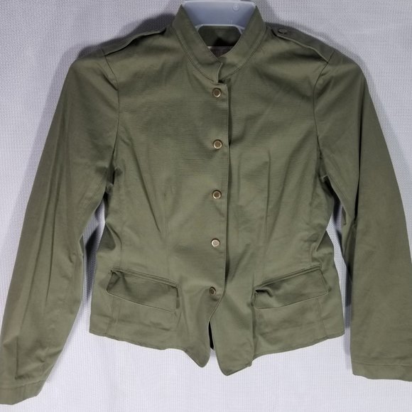 Heather Harlan Unlined Army Jacket Olive XS and S - MSRP $450 - NWOT - Picture 4 of 8
